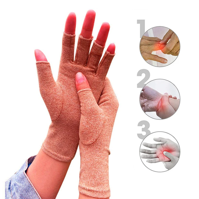 Compression Arthritis Gloves Wrist Support Therapy Wristband Half Finger Compression Gloves Joint Pain Relief Cycling Gloves