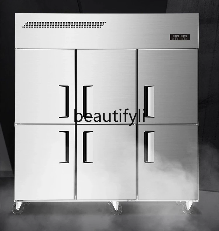 

New atmospheric, commercial kitchen cabinets, large commercial refrigeration six doors