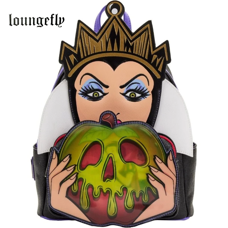 Loungefly-Bolso de hombro con doble correa para mujer, monedero de Disney villanos, Evil Queen, Apple