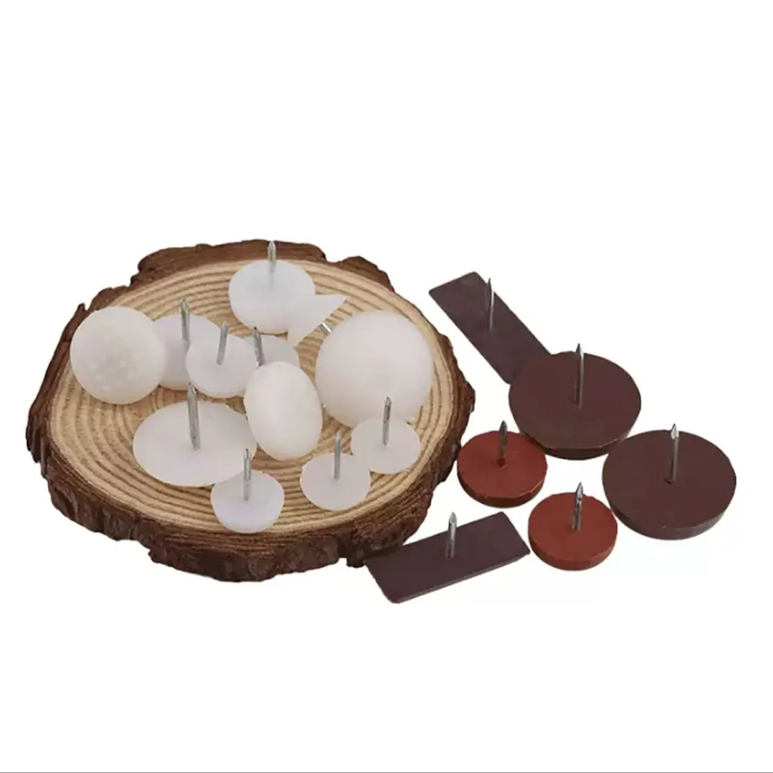 Deslizadores de clavos de plástico para muebles, protectores de azulejos de suelo de madera, alfombrilla antideslizante para patas de mesa y silla, 12-27mm