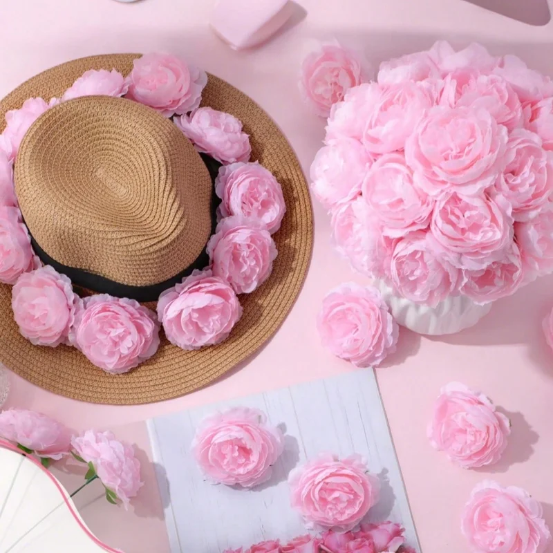 5/10 قطعة باقة الزهور الاصطناعية الورد الحرير ورد صناعي للمنزل ديكور حديقة الزفاف العروس الديكور في الهواء الطلق زهرية حلية