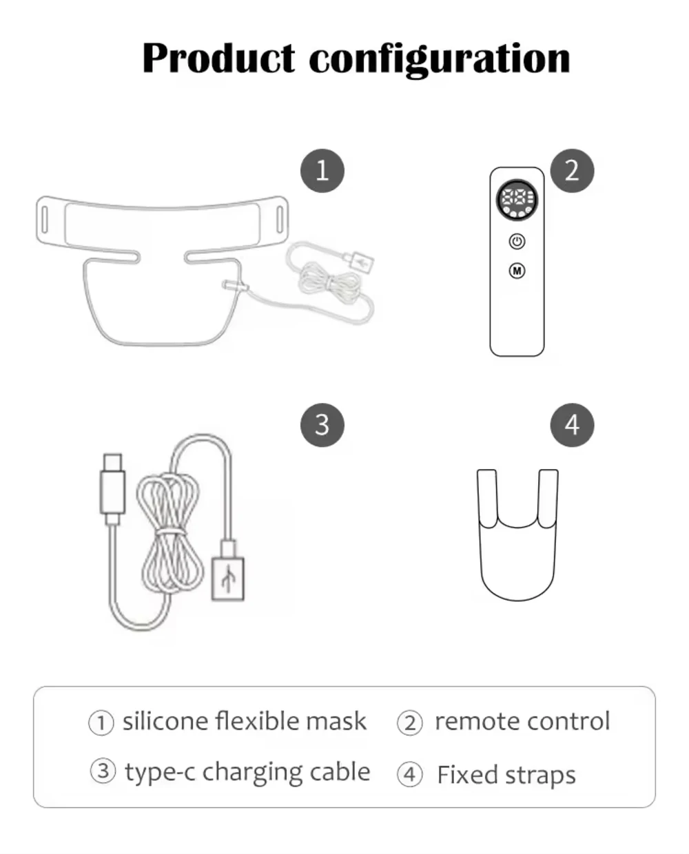 Belt Home Pad Infraroodlichttherapie-apparaten Aanpasbaar Led Silicon Treatment-masker