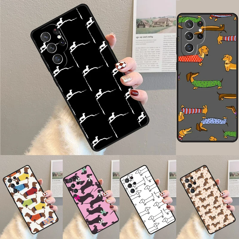 Dachshund Teckel Dackel Dog phone case Cover For Samsung Galaxy S24 Ultra S21 S22 Ultra S8 S9 S10E Note 10 Plus Note 20 FE S23