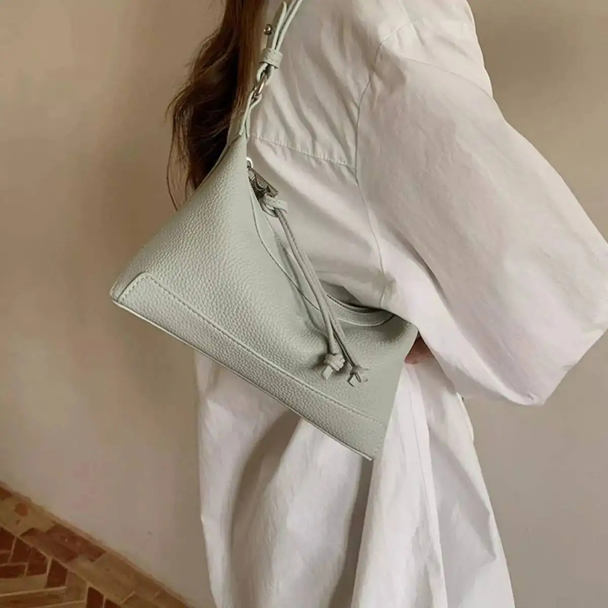 Bloom High Street Blue Underarm Y2k Hot Girls Pu Leather Hobos Bag Handbag Female Haruku Aesthetic Shoulder Bags 2025