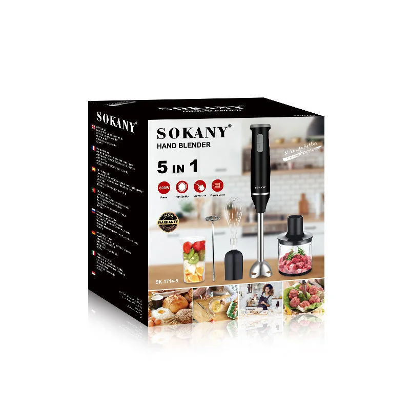 خلاط يدوي كهربائي 5 في 1، خلاط متعدد الوظائف، 800 وات، مفرمة لحم محمولة، كسارة البيض