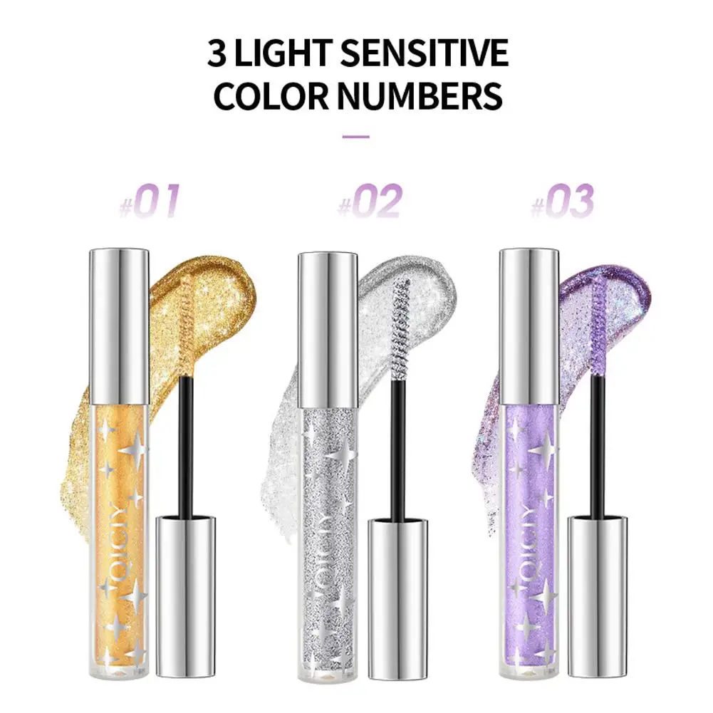 Glitter Mascara Curling Thick Eyelashes Extension Makeup Shiny Sliver Golden Purple Waterproof Lasting Shimmer Mascara