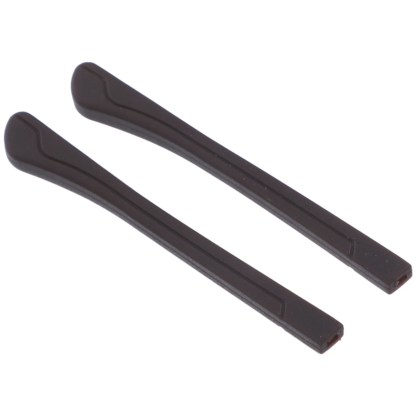 One Pair Dark Brown Silicone Glasses Leg Sleeve Non-Slip Replacement Glasses Temple Cover Eyewear Frame Protection