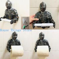 652F Medieval Statue Knight Toilet Paper Dispenser Wall Mounted Tissue Roll Holder