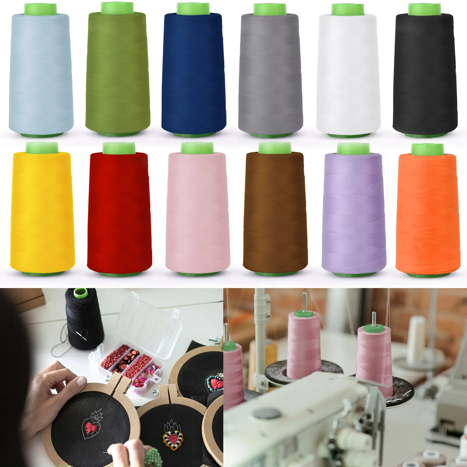 100D/2 3000 Yards Nylon High Elasticity Color Sewing Thread Elastic Thread For Sewing Machine  Hand Stitching Household Thread