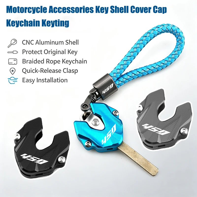 Moto Accessories For CFMOTO 450MT 450SR 450SS 450SRS 450NK 450CLC 450 SR/SS/SRS/MT CNC Key Cover Case Shell KeyChain Ring