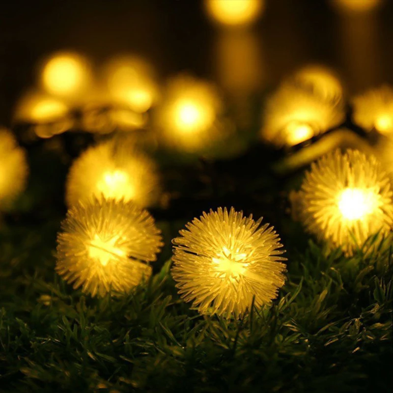 

Led dandelion Globe Solar Fairy String Lights Christmas Garland Street Wedding Lamps Outdoor for Party Holiday Garden Patio