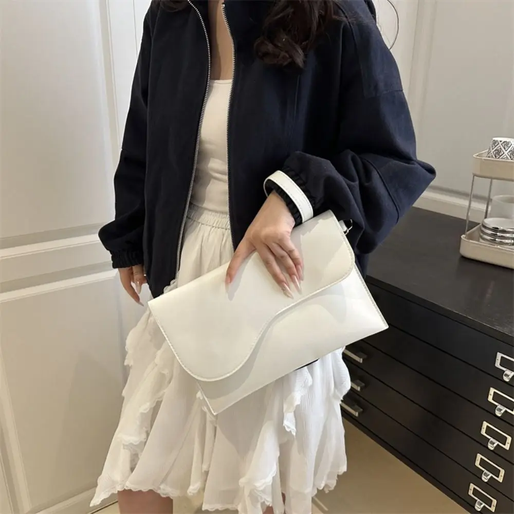 

New Solid Color File Tote Bag PU Leather Office Briefcase Casual Business Document Handbag Men Women