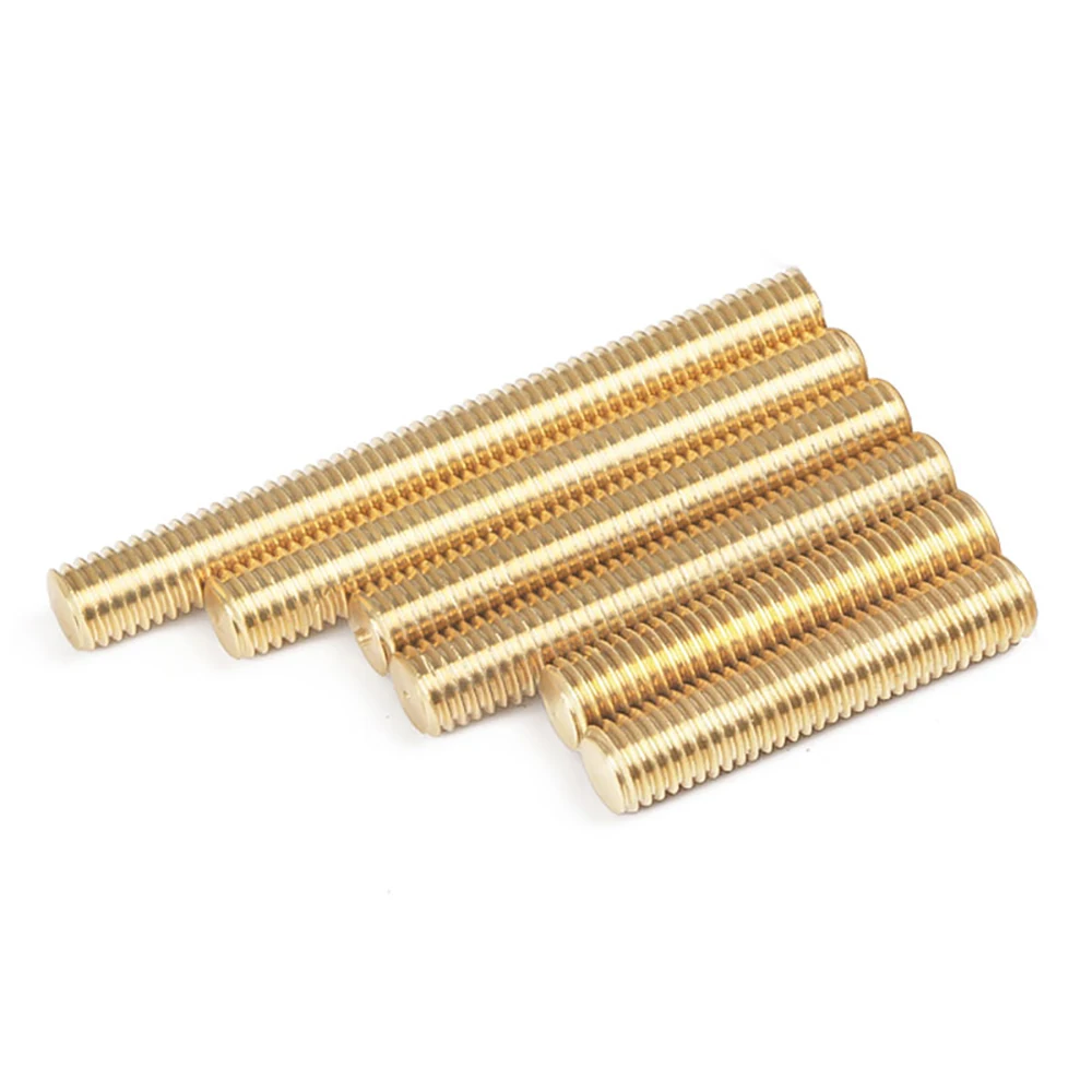 Brass Full Thread Screw Stud Bar Brass Threaded Tooth Strip Threaded Rod M2 M2.5 M3 M4 M5 M6 Length 25~500mm