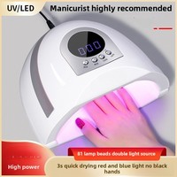 81 LED Nail Lamp 4 Gear Timing High Power Light Therapy Machine Fast Dry No Black Hand Gel Polish UV/LED Curing Lamp Portable