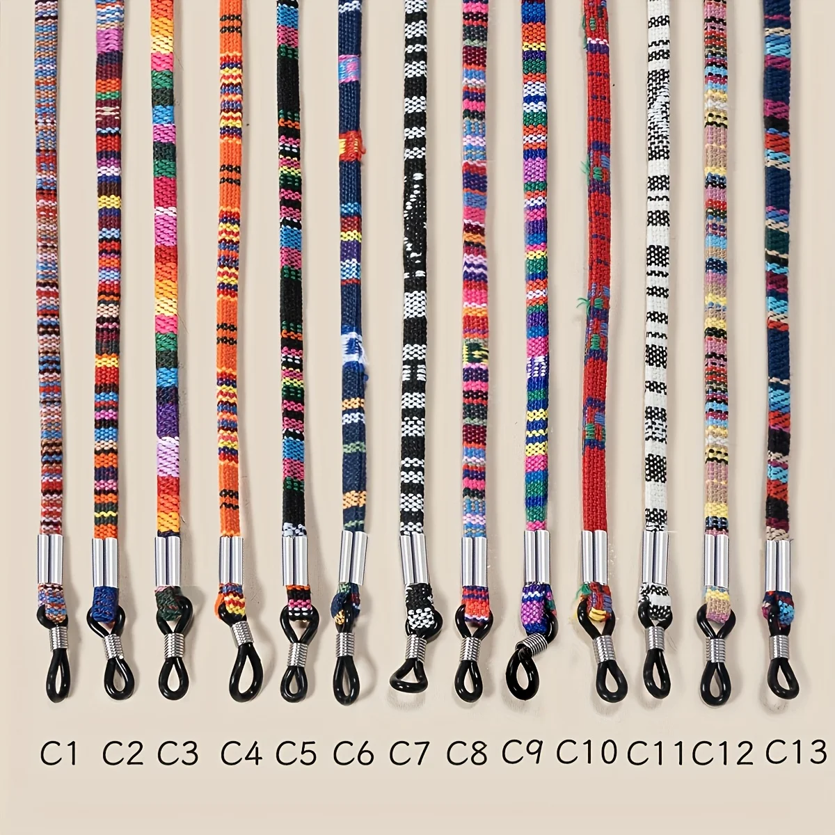 3 uds gafas de sol correa de algodón para el cuello correa de fijación gafas correa para el cuello colgante cadena de gafas de cuerda étnica de alta gama