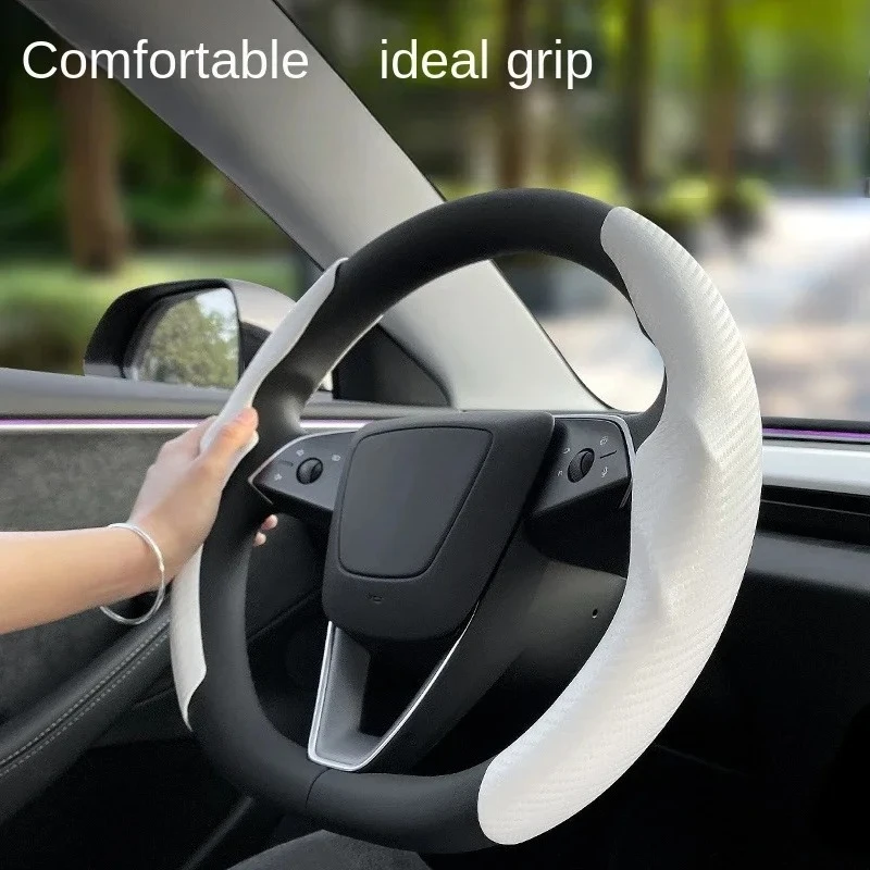 

Steering Wheel Cover for Tesla Model 3 Highland White Interior Stickers Car Decoration Modification Accessories for New ModelY