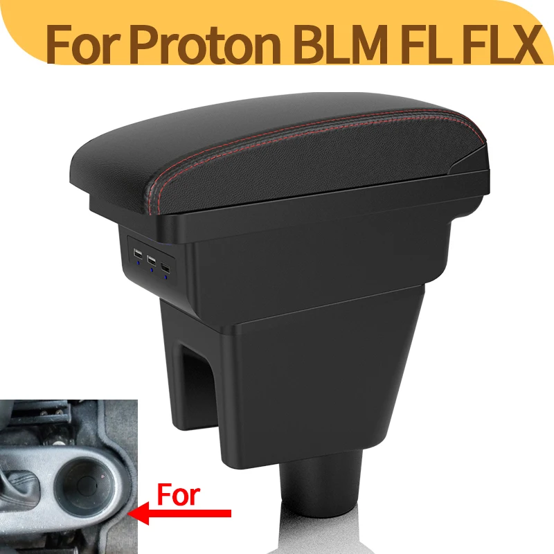 For Proton SAGA FLX/FL/BLM 2008-2019 car center console interior modification multi-functional armrest storage box USB accessory