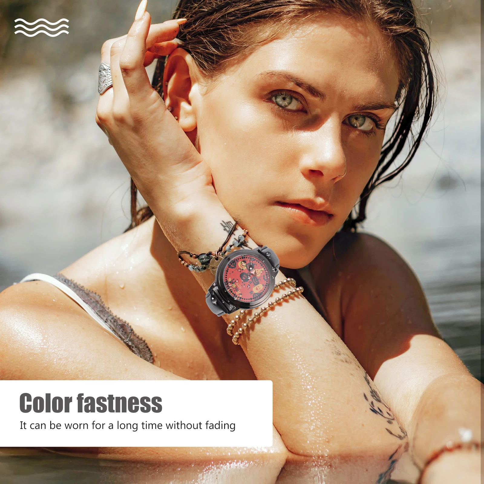 

LED Watch Touch Screen Watches for Kids Luminous Wristwatch Black Skin