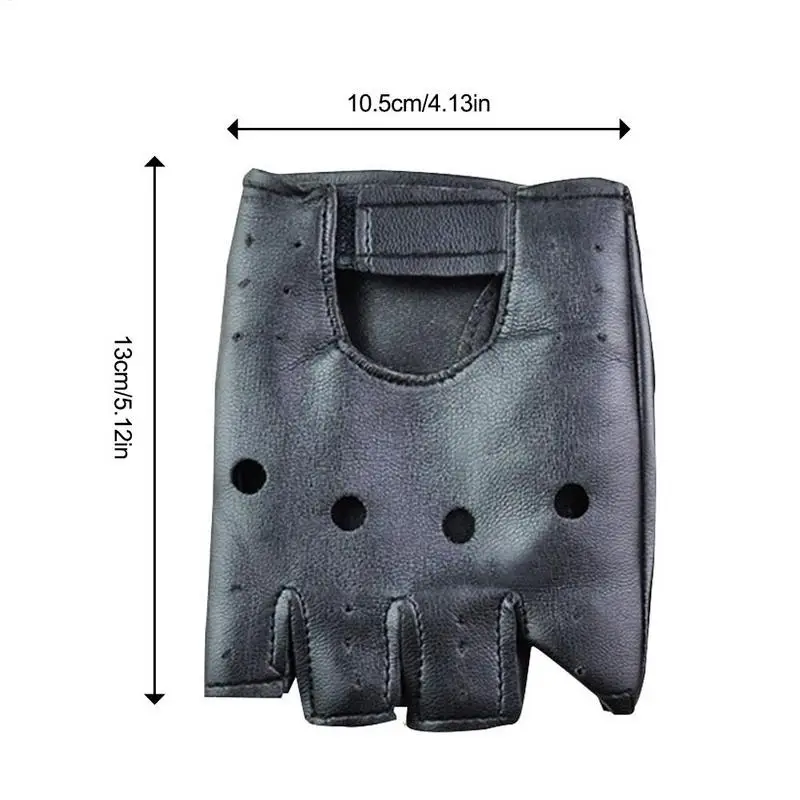 1 زوج موتور فاسق قفازات كول الجوف بولي Leather الجلود السائق القيادة قفازات للجنسين الأسود نصف اصبع قفازات أصابع قفازات Guantes