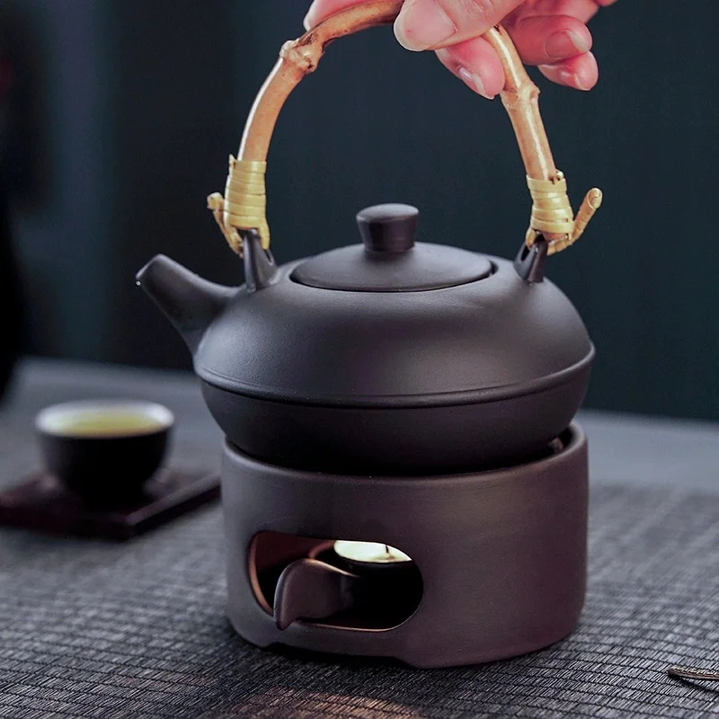 

2026New Ceramic Teapot Warmer With Metal Heating Base, Winter Warm Tea Stove,Retro Candle Holder