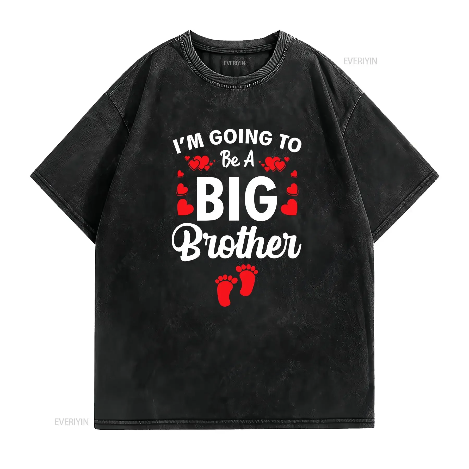 Baby and Birth Announcement I am Going To Be A Big Brother T Shirt vintage Washed designer clothes Versatile homme Soft graphic