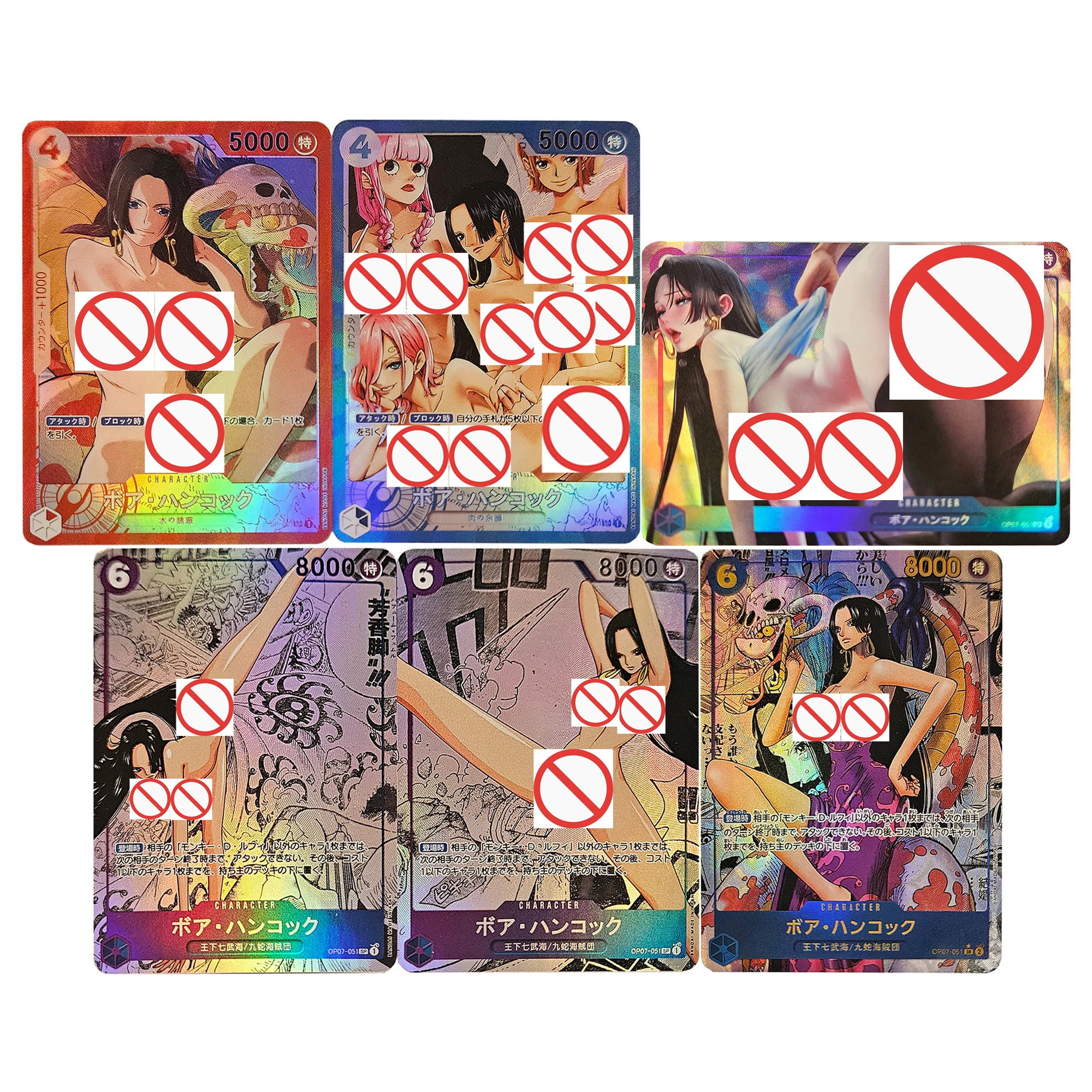 

6Pcs/set Diy Self Made One Piece Opcg Hancock Cute Collection Card Refraction Color Flash Hancock Anime Card Gift Toys
