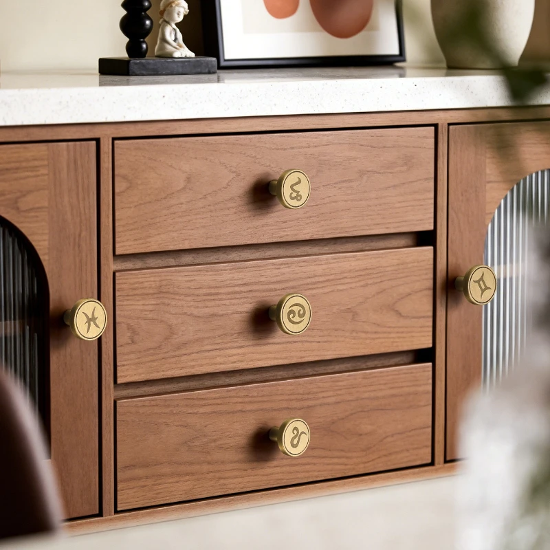 

Brass Creative 12 Constellation Single Hole Handle Wardrobe Cabinet Bedside Table Entrance Cabinet TV Cabinet Drawer Handle