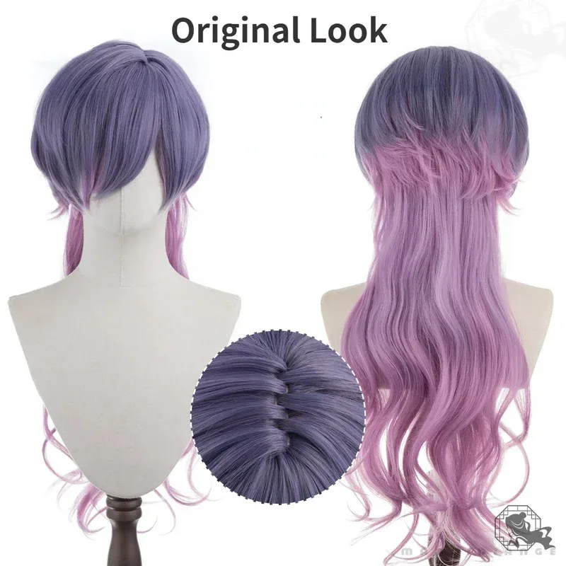 

Uki Violeta Cosplay Wig Vtuber NIJISANJI Long 67cm Dark Purple Gradient Hair Heat Resistant Synthetic Party Wigs + Wig Cap DXHRH
