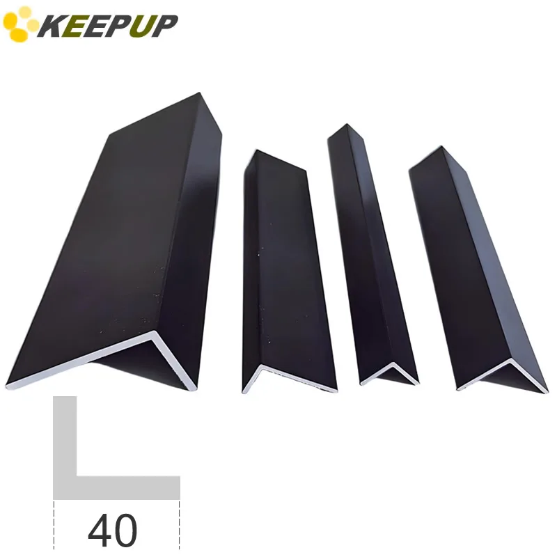 Black Painted Angle Aluminum Channel Unequal Edge L Shaped 90 Degree Aluminum Alloy Decorative Edge 40x8x10x12x20x30x40 Mm