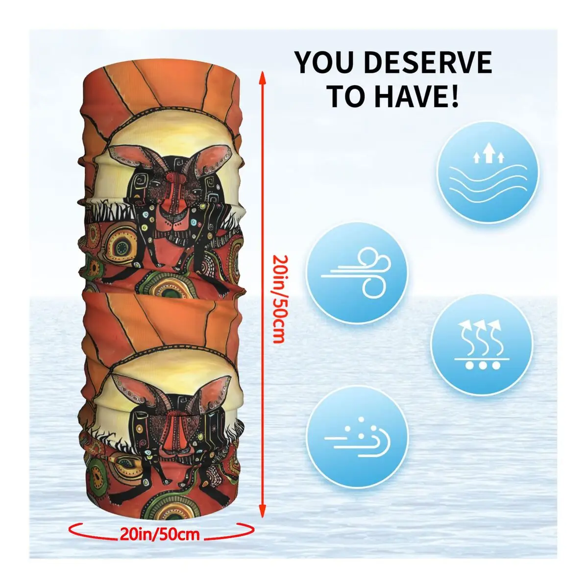 Art Scarf Neckerchief Neck Face Mask Polyester