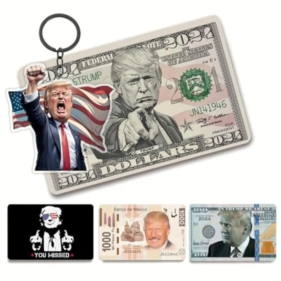 

Acrylic keychain dration comes and Novelty 4 Pcs Credit Card Sticker