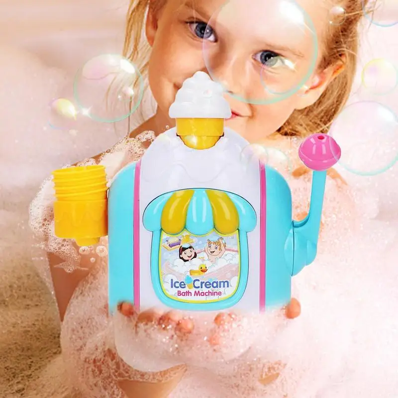 Foam Pretend Ice Cream Toy Bath Toy Ice Creams Bubble Toy Bubble Ice Cream Maker Bubble Bath Toy For Kids Boys Girls Friends