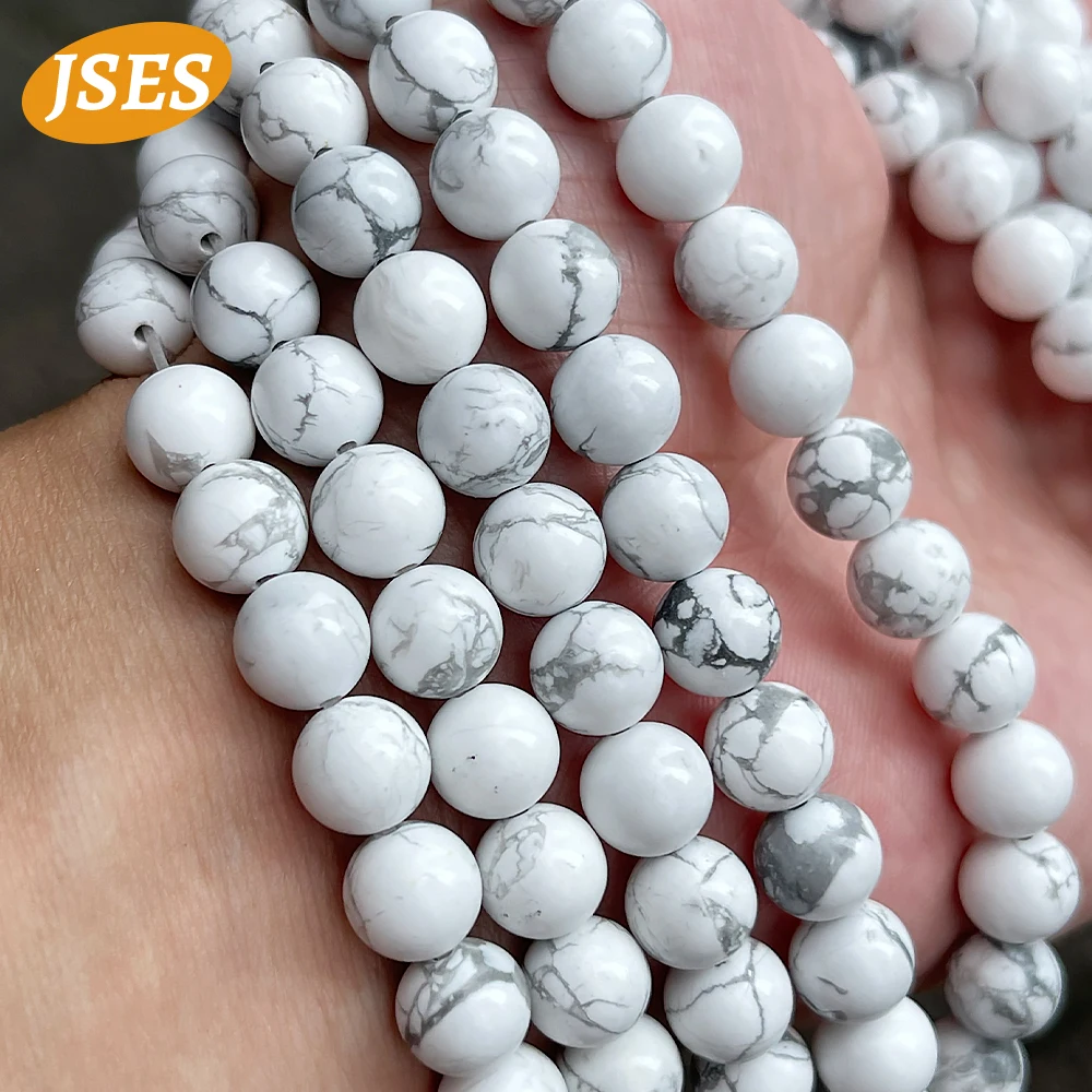 AA Natural White Howlite Turquoise Strand Loose Beads for Jewelry Making Bracelets Necklace DIY Beads Accessorries Wholesale