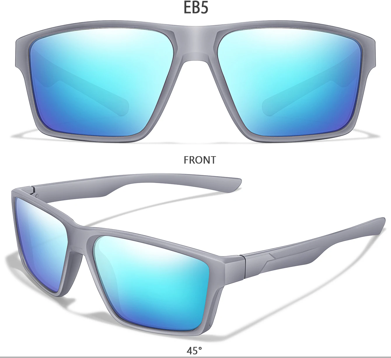 Polarisierte quadratische Sonnenbrille mit bunten Gläsern als Radfahren, Fahren, Wandern und Laufen, UV400-Brille für Männer, Frauen, Mädchen, Jungen, Festival – Detail 7