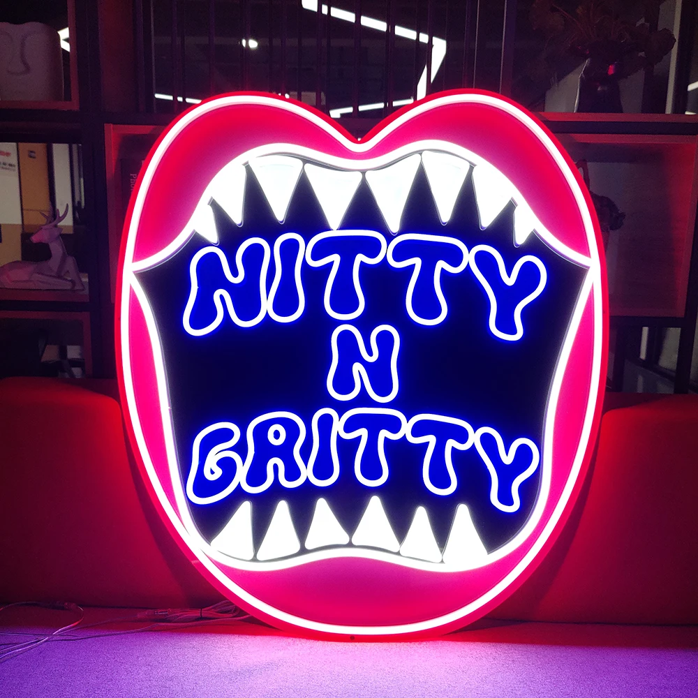 Nitty N Gritty LED Pop Art Neon Light for Toys Store Window Hanging Night Light Home Bar Decoration Custom Business Neon Sign