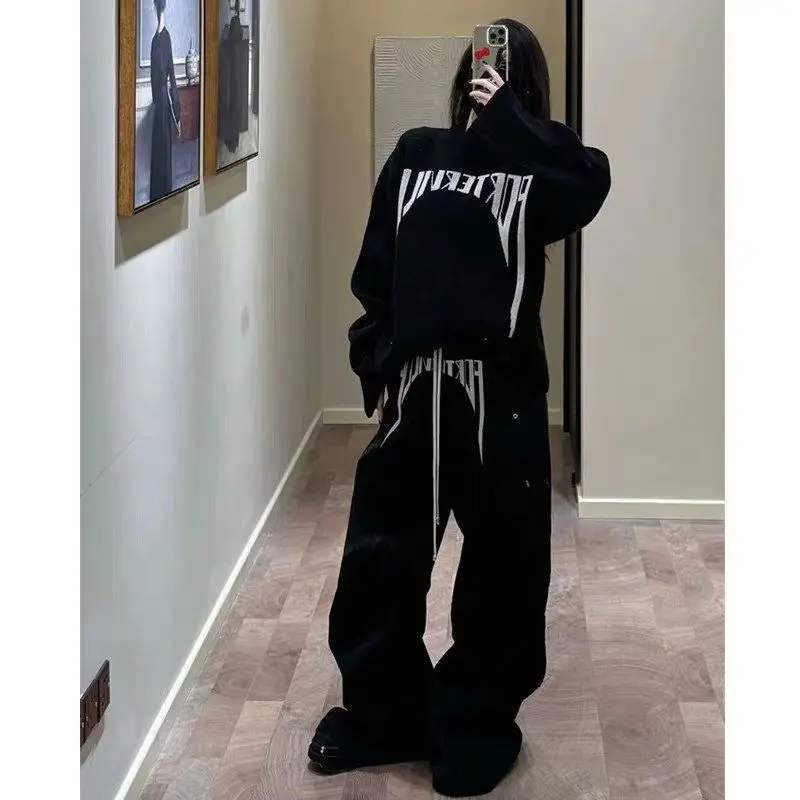 Men's Embroidered Letter Pattern Casual Pants Summer Street Boys Fashion Straight Trousers Male Y2k Wide Leg Sweatpants