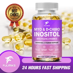 Premium Inositol Supplement - Myo-Inositol and D-Chiro Inositol Plus Folate and Vitamin D - Ideal 40:1 Ratio - Healthy Support