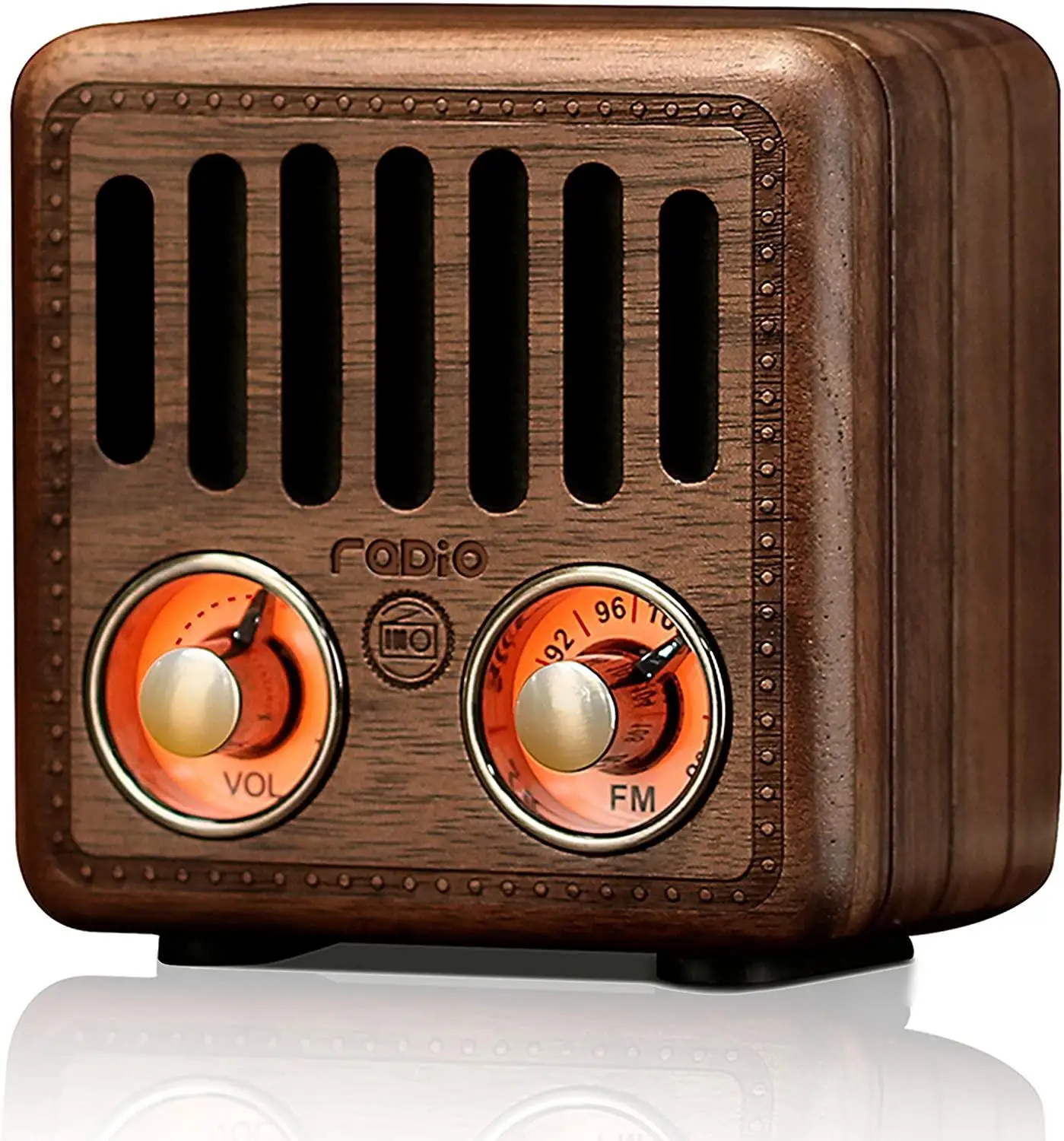 Wood Retro Portable FM Radio Mini Bluetooth Speaker Old Fashioned Classic Style