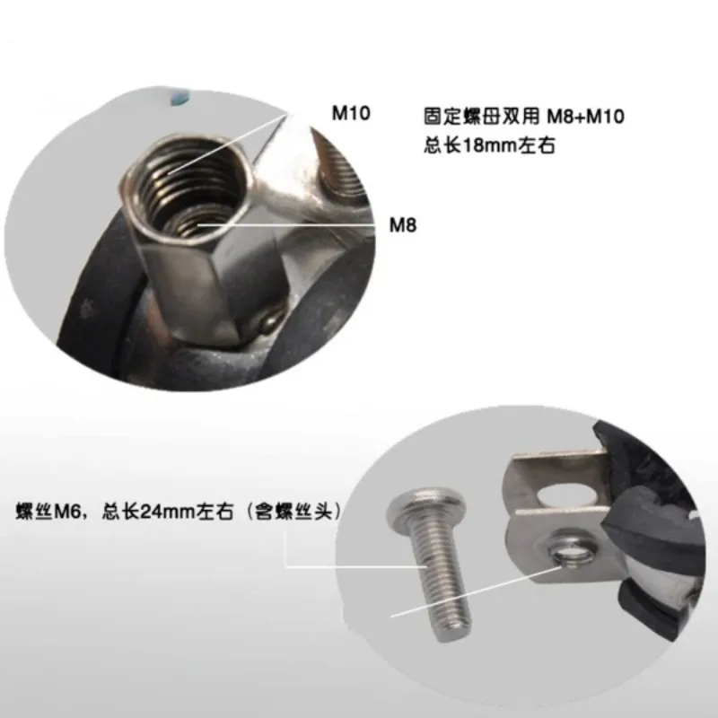 304 Stainless Steel Pipe Support Clamp Bracket, M8 M10 Female Thread for 13‑59mm OD Water Tube Home Garden Plumbing