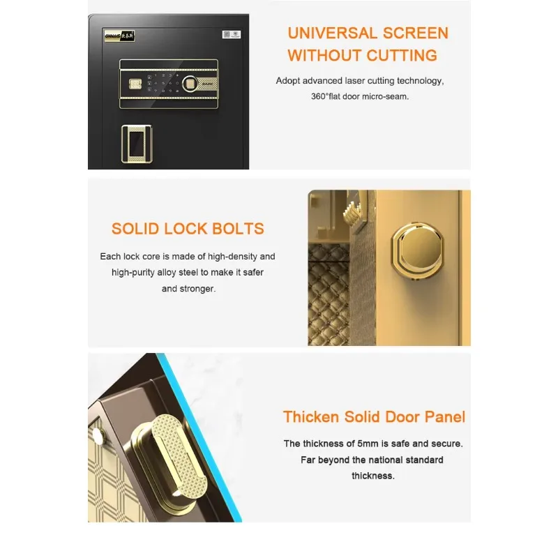 صندوق الأمان الرقمي المضاد للسرقة - بصمة الإصبع ولوحة المفاتيح الإلكترونية آمنة للمكتب المنزلي مع تصميم مضاد للتخزين