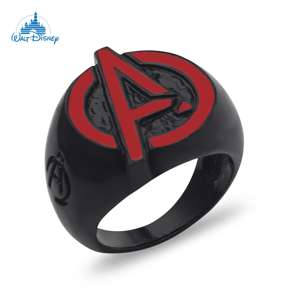 Disney Marvel Simple Fashion Ring Avengers Logo Trendy Creative Finger Jewelry Trend Punk Accessories Rings For Friend Party