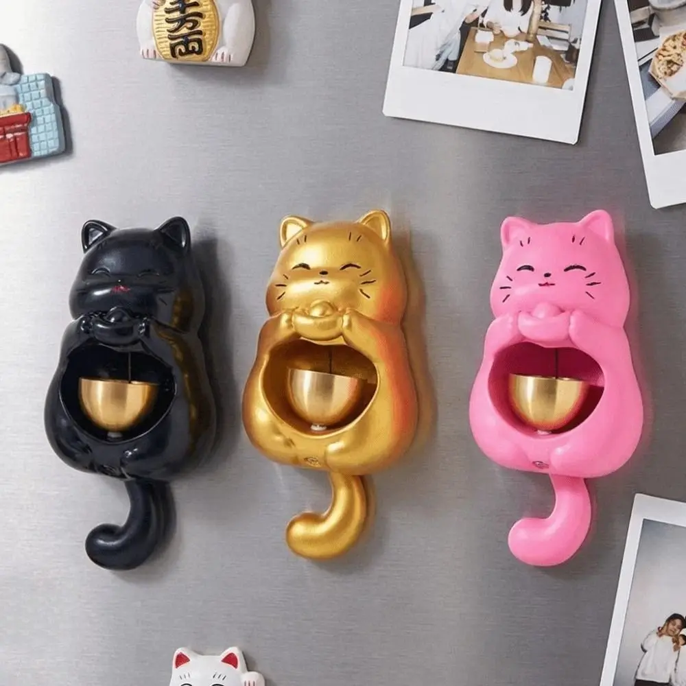 Lucky Cat Magnetic Doorbell Creative Detachable Shopkeepers Windbell Rust-proof Good Luck Animal Shaped Wind Chime Bedroom