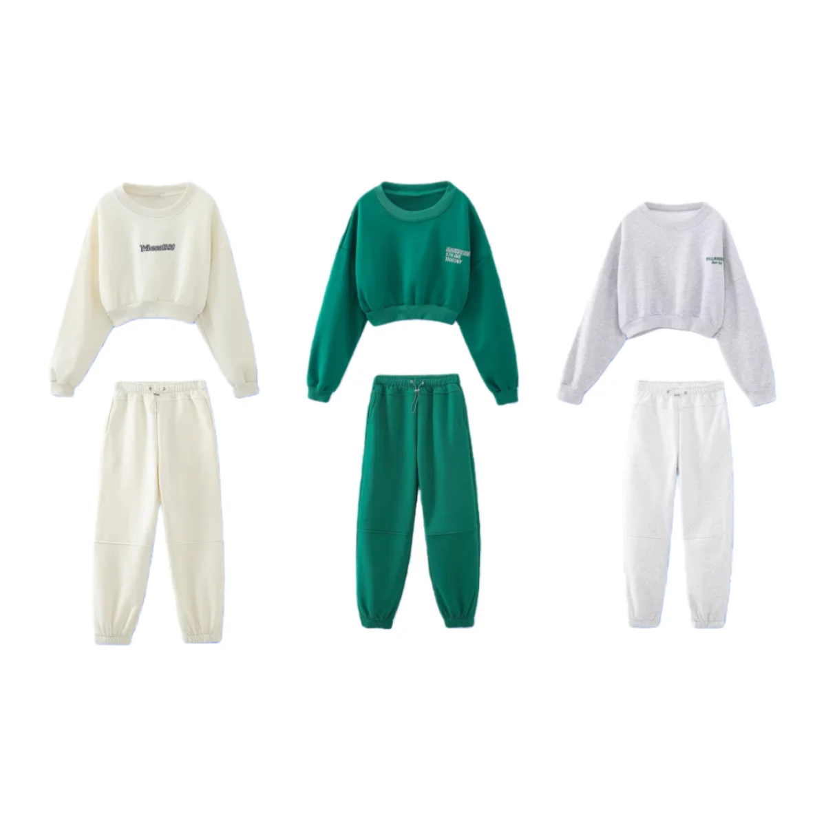 2025年冬新作 レディース カジュアルスタイル シンプル ゆったり 細見え 半袖長袖スウェットシャツ + ドローストリングパンツ