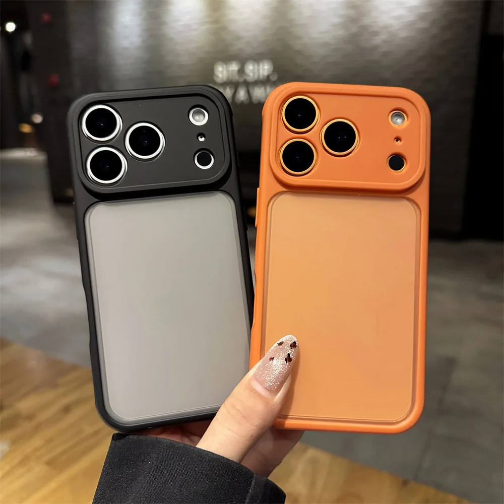 حافظة هاتف واقية مقاومة للصدمات لتبديد الحرارة لهاتف آيفون 17 Air 16 15 14 Plus 13 12 11 Pro Max Frosted PC + غطاء خلفي من البولي يوريثان #3