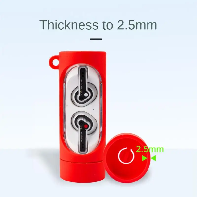 Capa de silicone para fone de ouvido, capa protetora com mosquetão anti-perdido