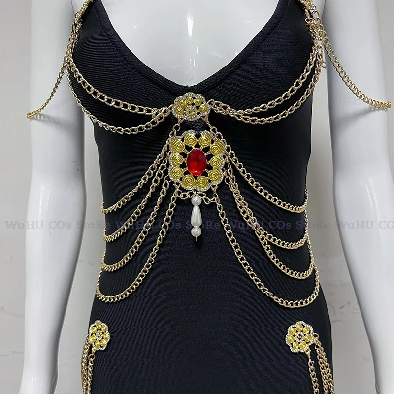 2024 New Sexy Black Evening Dress Women\'s Halter Sleeveless Dress Halter Black Sexy Skirt Dating Dress Chain Belt