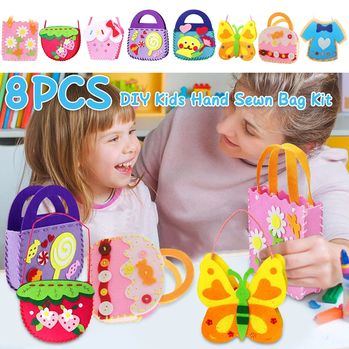 Kit de couture peluche chat en feutre pour enfants - Kit de couture chat jouet - Kitty Softy DIY - Kit de couture garçons et filles - France