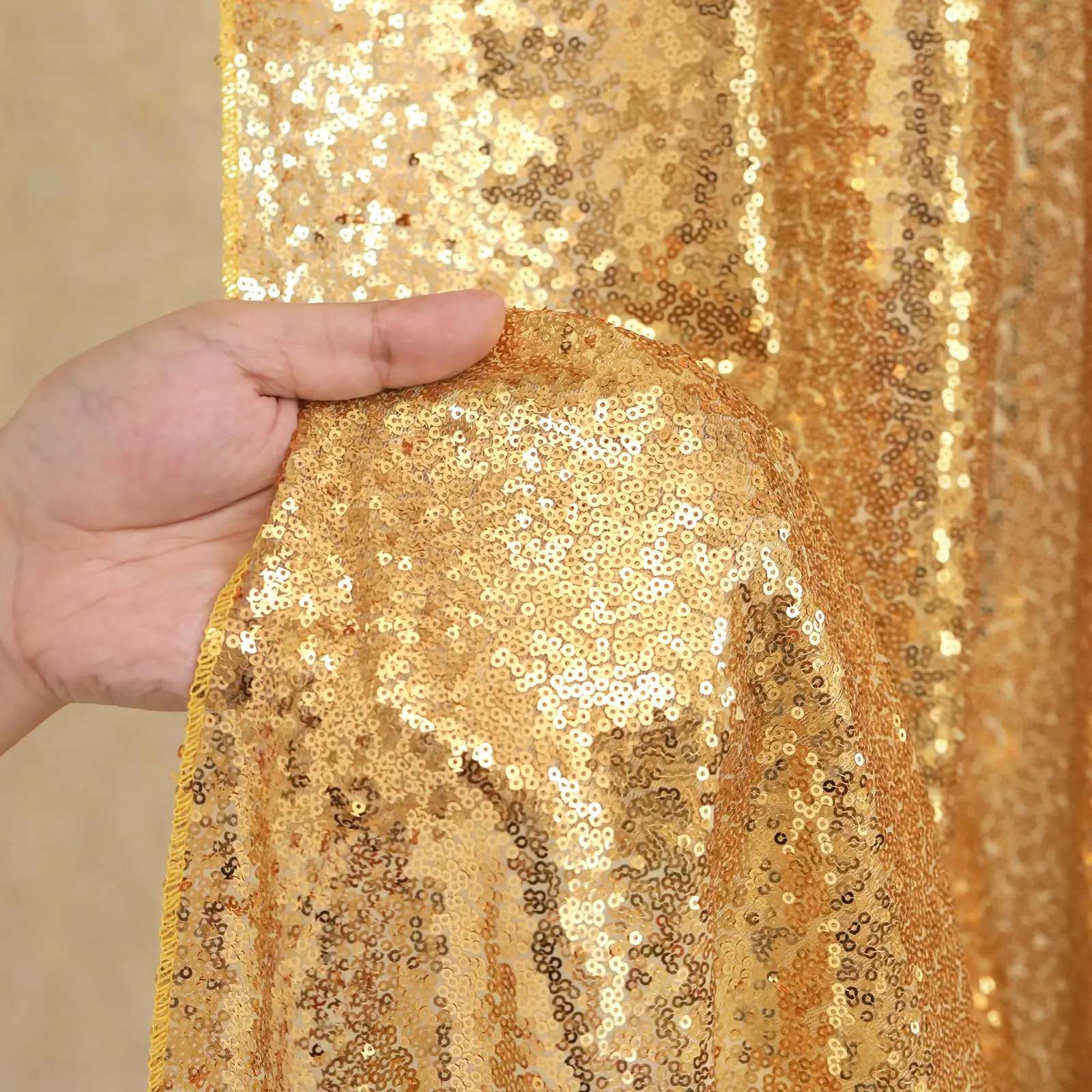 2PCS Gold Sequin Party Backdro - Sequin Fabric Panel 评论和价格