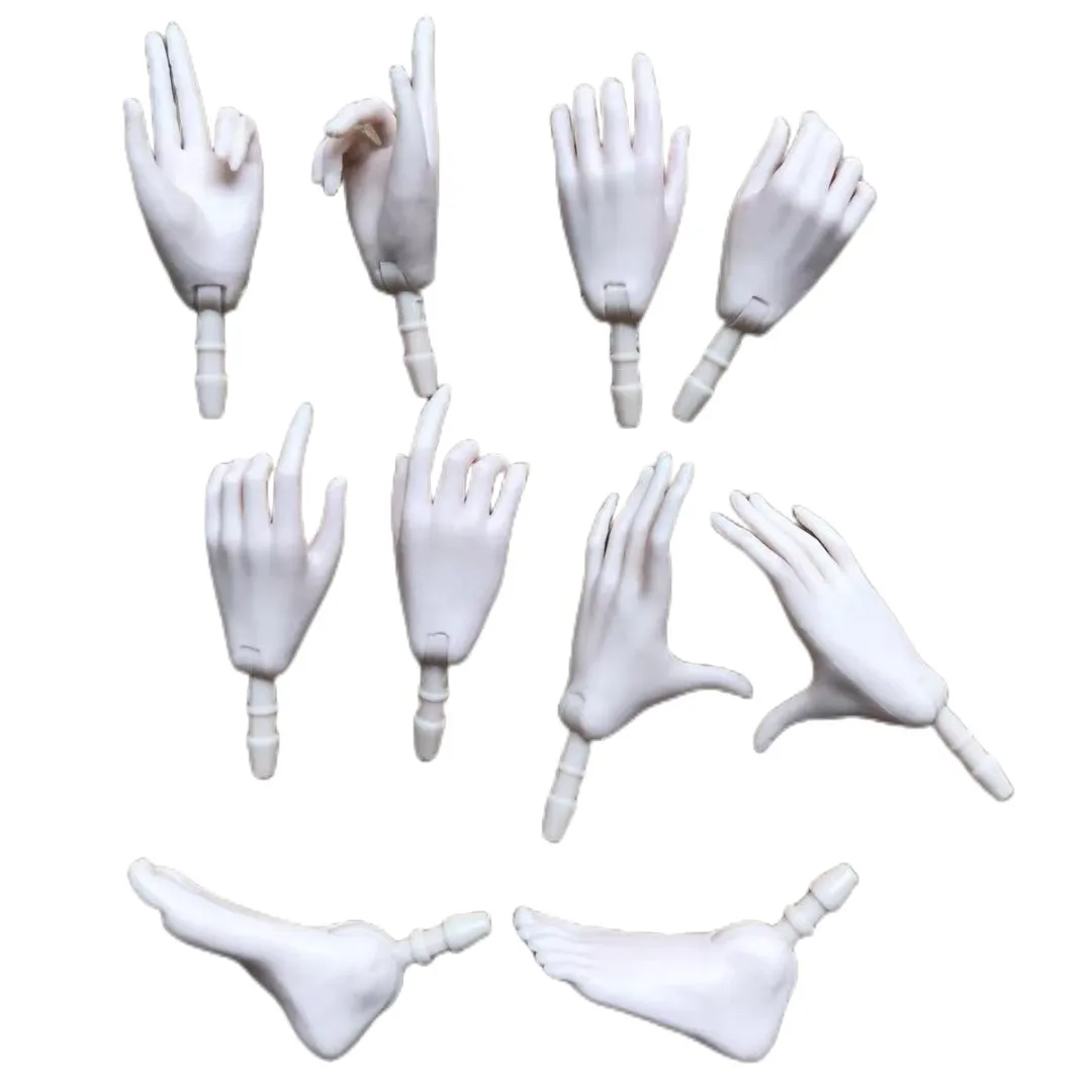 MENGF Doll Hands Feet 1/6 Doll Parts Super White Beige Doll Accessories DIY Dressing Doll Decors 4 Gesture Hands Parts