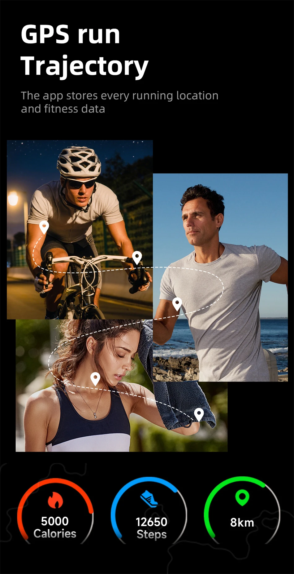 Neue GPS-Track AI Gesundheit Armband Herzfrequenz Blutdruck HRV Monitor Anruf Erinnerung Smart Watch Sport Band Fitness Tracker – Detail 11